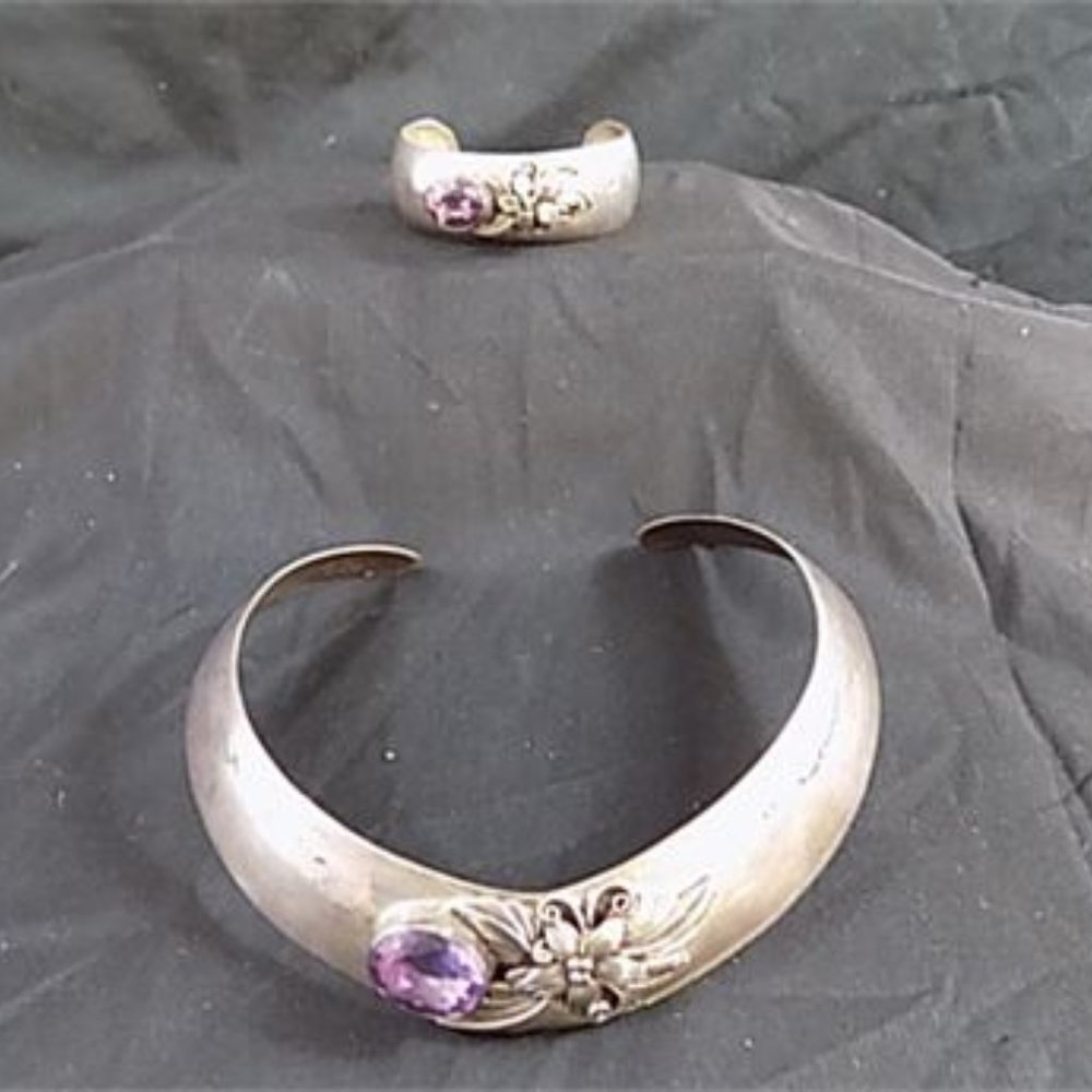 Carol Felley Choker Sunrise Silver Amethyst 1986 - Picture 6 of 6